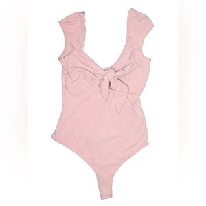 Le Lis Pink Tie Front Sleeveless Bodysuit Medium
